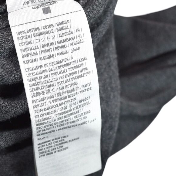 ABERCROMBIE & FITCH Men’s Y2K Preppy Pullover Sweater Grey Logo Crest XL READ - Picture 5 of 10